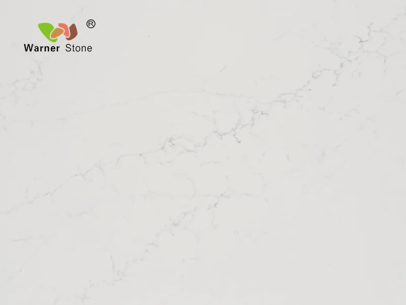 a white quartz tile with a white vein